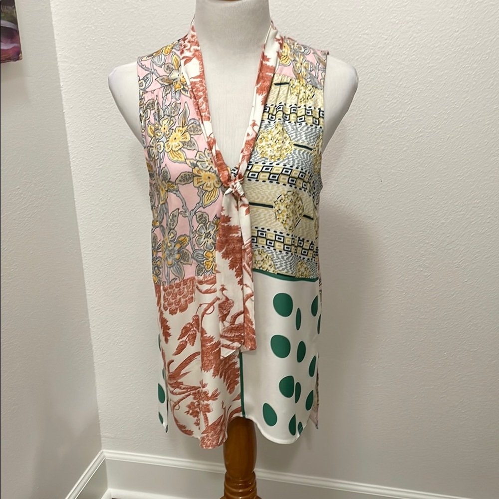 Anthropologie Floral Patchwork Top size Medium